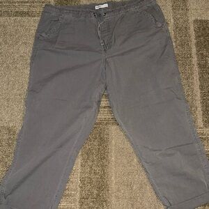 Sonoma Gray Ankle Cropped Pants Cotton Blend